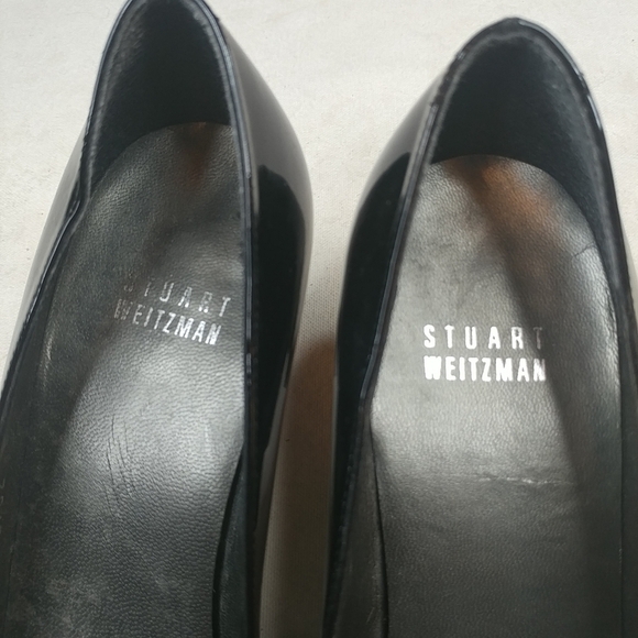 Stuart Weitzman Heels Black Patent Leather Peep To - Picture 8 of 8